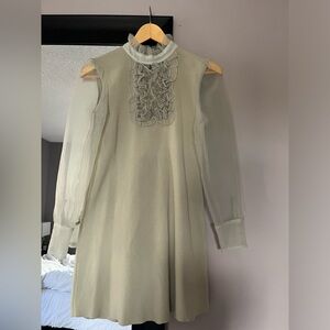 Zara knit organza dress in sea green